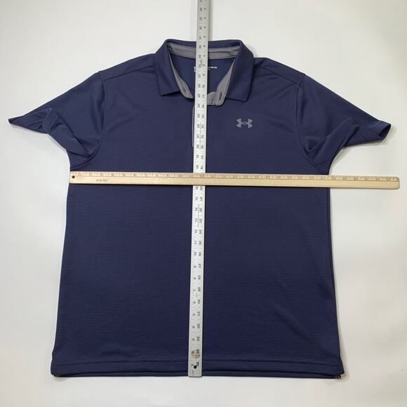 Under Armour Polo Shirt Mens XL Navy Tech Loose Fit Breathable Performance Golf - Picture 3 of 7